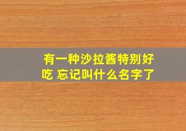 有一种沙拉酱特别好吃 忘记叫什么名字了